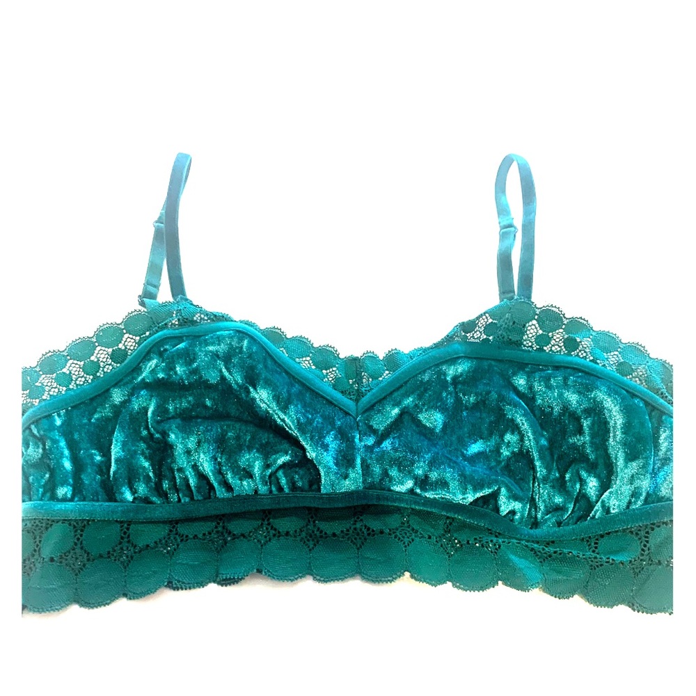 Aerie crushed velvet  and lace bralette sz small